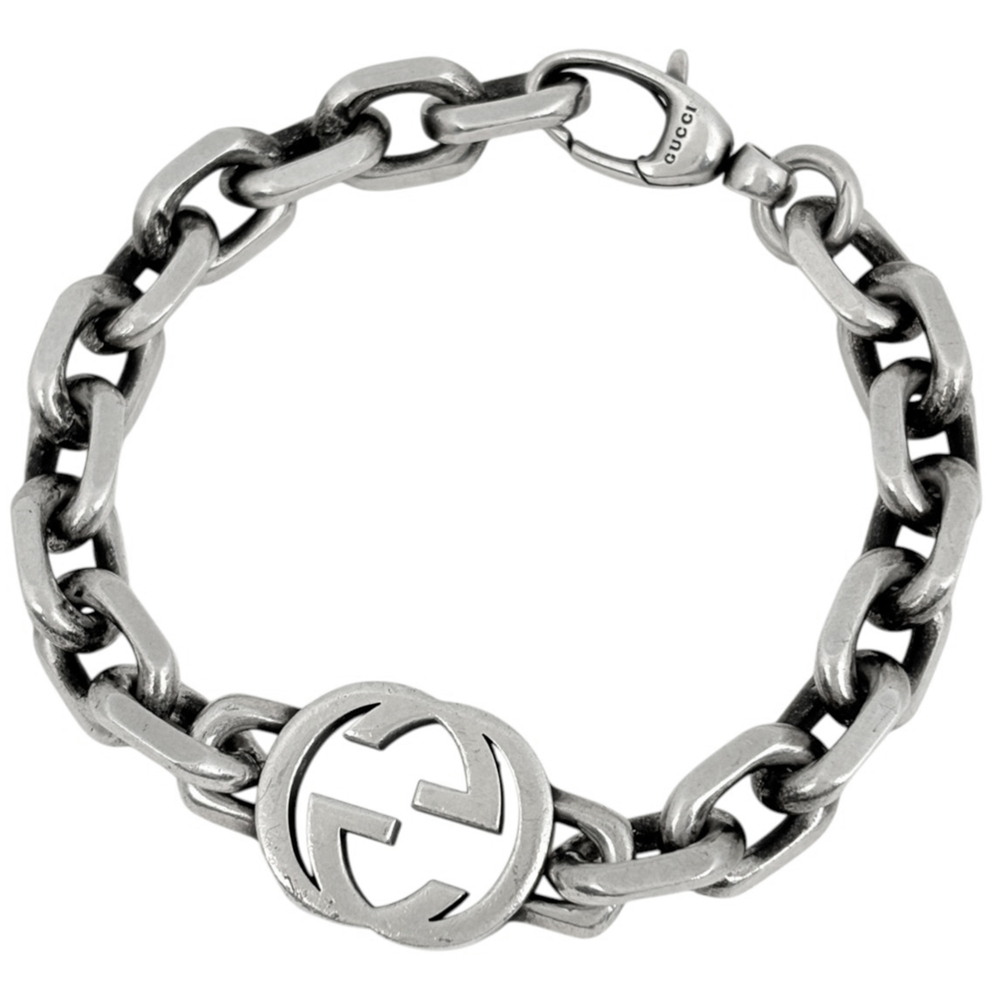 Gucci bracelet, Interlocking G design, 925 sterling silver, women's.